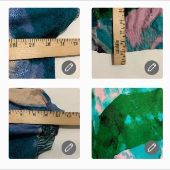 CUSTO BARCELONA Short Sleeve Scooped Neck HiLow Bruch Stroke Print Cardi… - Picture 5 of 13